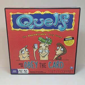 Quelf The Unpredictable Party Board Game by Spin Master, OPEN BOX
